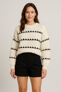 Evelina | Struktureret striksweater