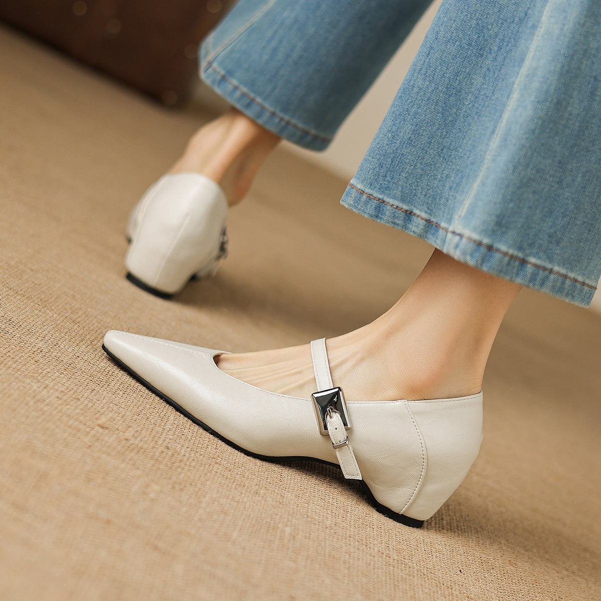 Tamsin – Spidse Mary Jane-ballerinaer