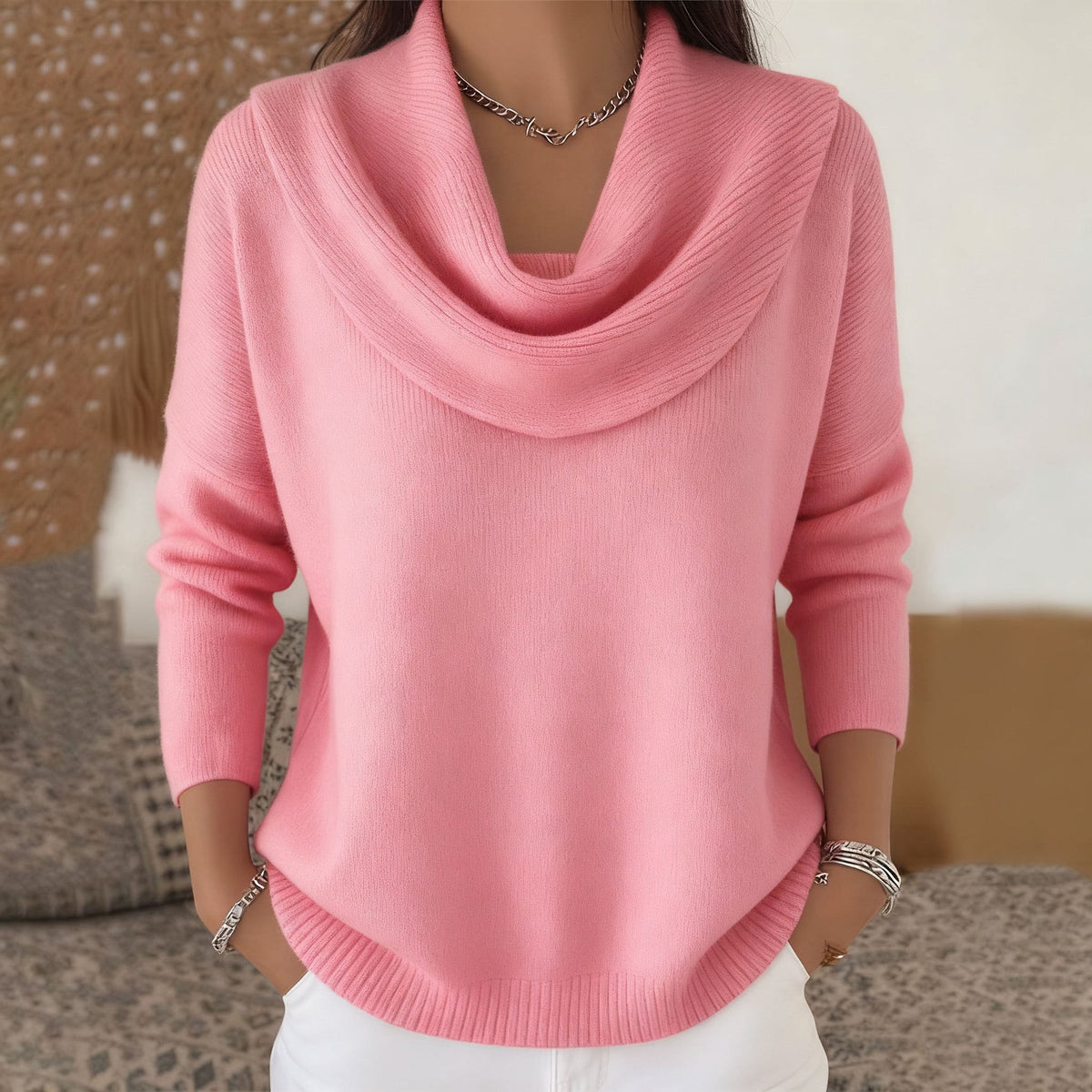 Juliette | Sweater med draperet halsudskæring