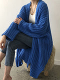 Carmela – Oversized strikcardigan med slæds