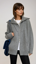 Nella – Afslappet oversized cardigan med åben krave