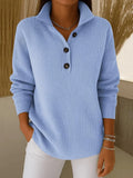 Florence | Sweater med V-hals og polokrave