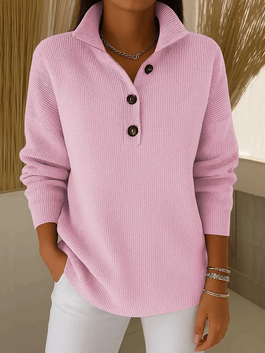 Florence | Sweater med V-hals og polokrave