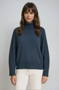 Mirella | Ribstrikket sweater med høj hals