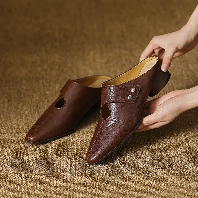 Olga | Mules i ægte læder