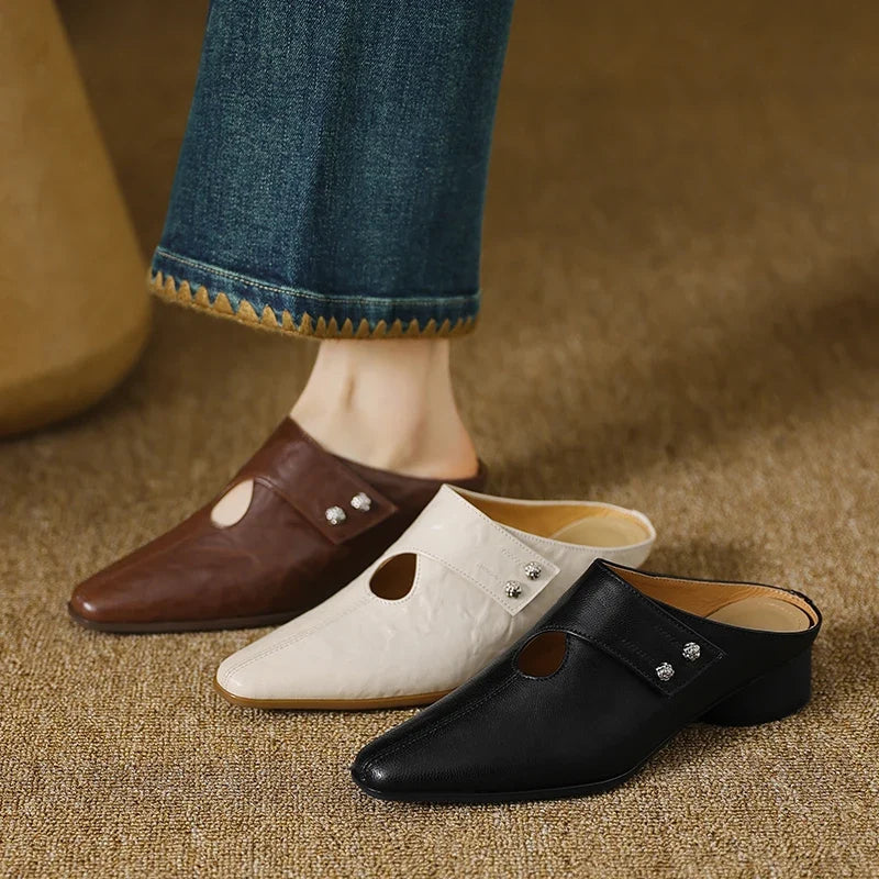 Olga | Mules i ægte læder