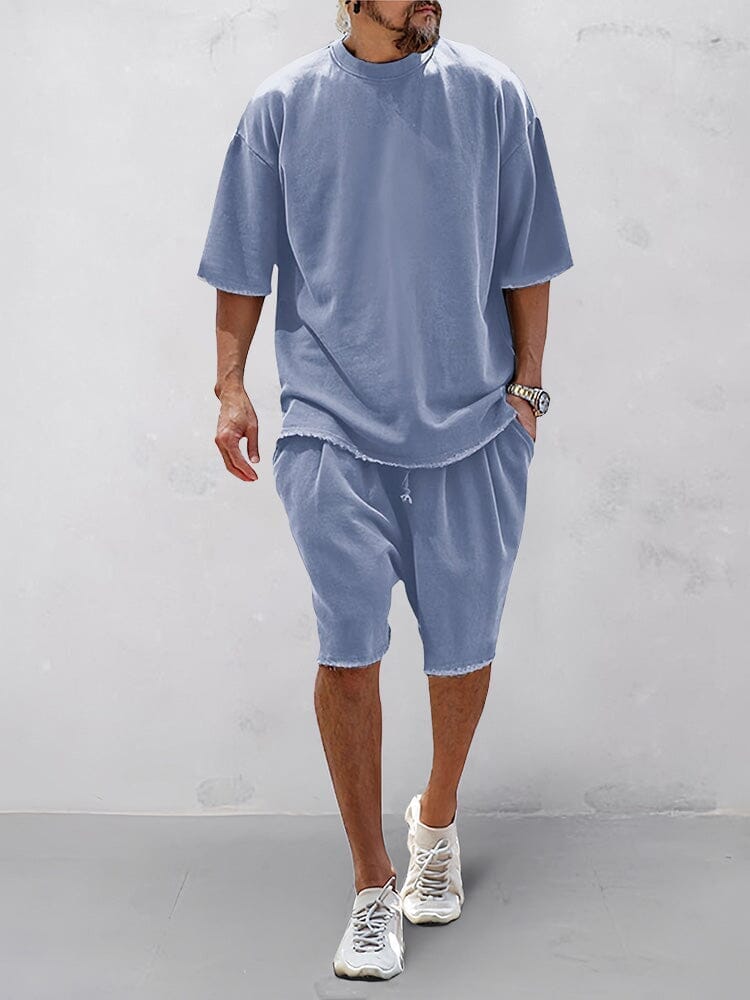 Oversize ensfarvet todelt loungewear-sæt