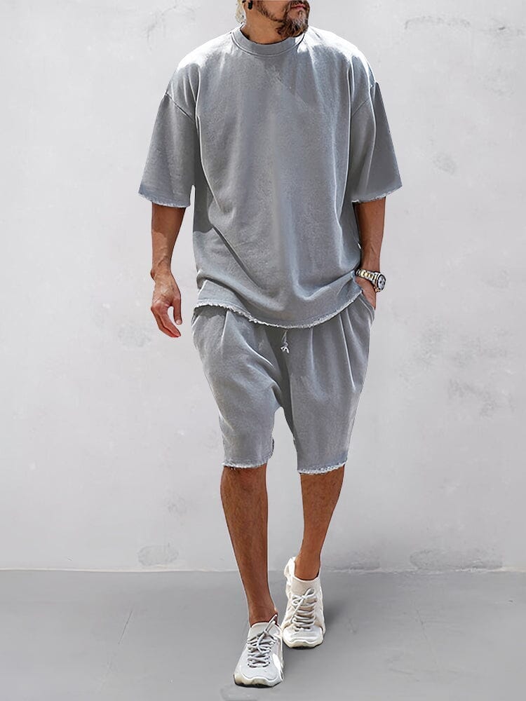 Oversize ensfarvet todelt loungewear-sæt