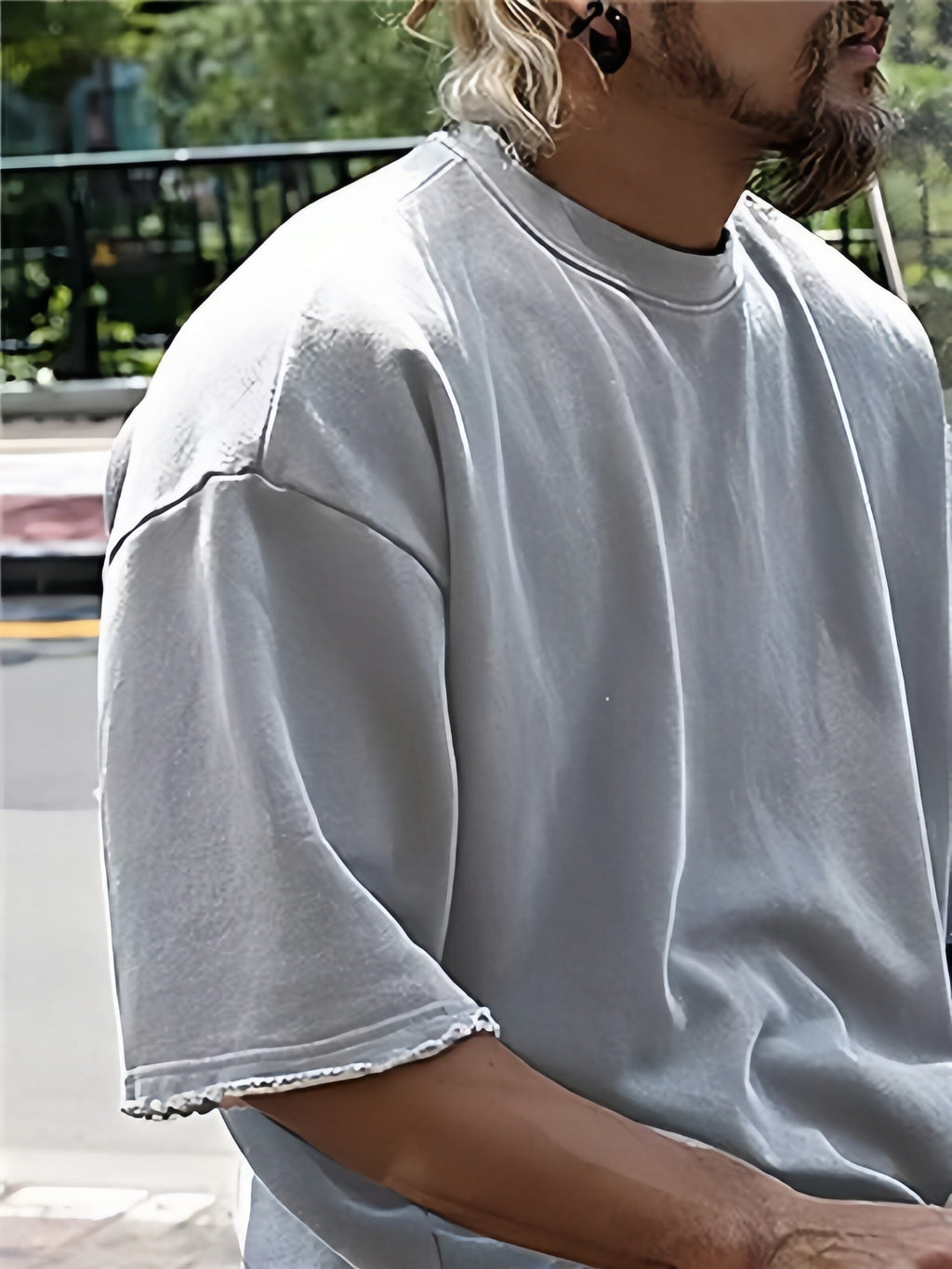 Oversize ensfarvet todelt loungewear-sæt