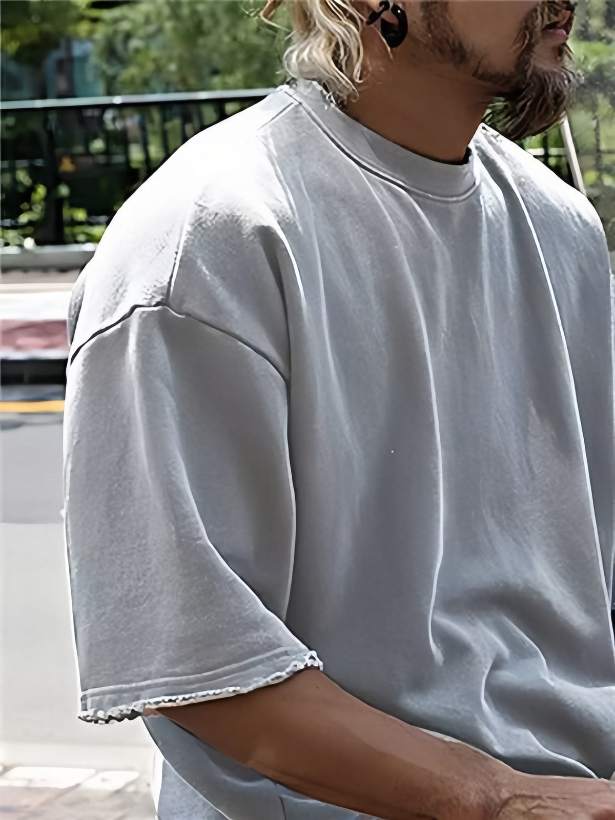 Oversize ensfarvet todelt loungewear-sæt
