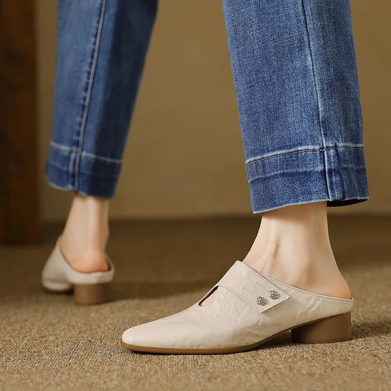 Olga | Mules i ægte læder
