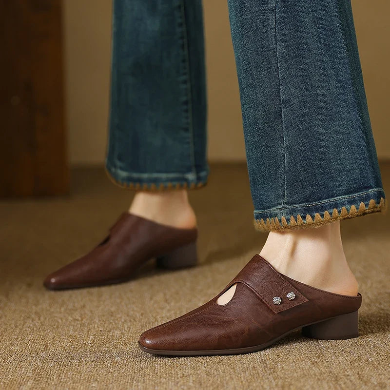 Olga | Mules i ægte læder