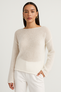 Andreina | Struktureret gennemsigtig striksweater