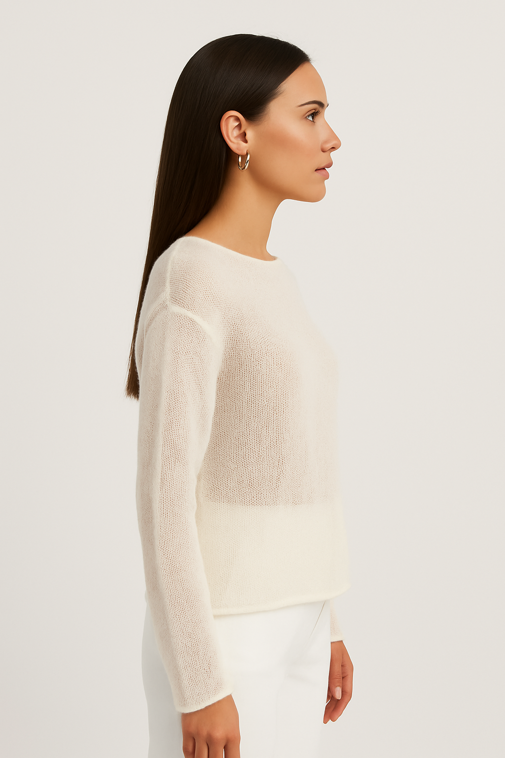 Andreina | Struktureret gennemsigtig striksweater