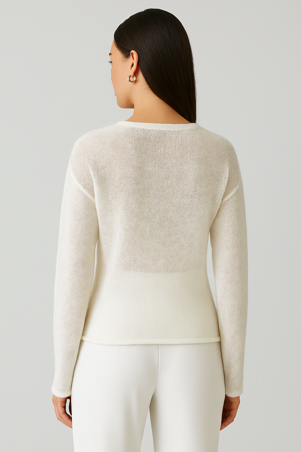 Andreina | Struktureret gennemsigtig striksweater
