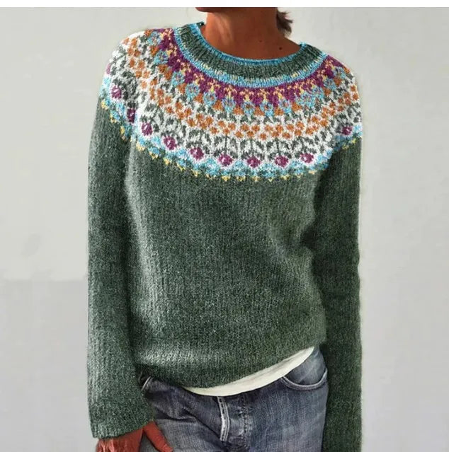 Fausta | Retrostribet striksweater til kvinder