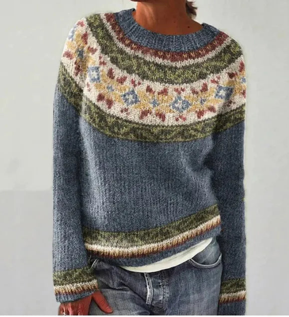 Fausta | Retrostribet striksweater til kvinder