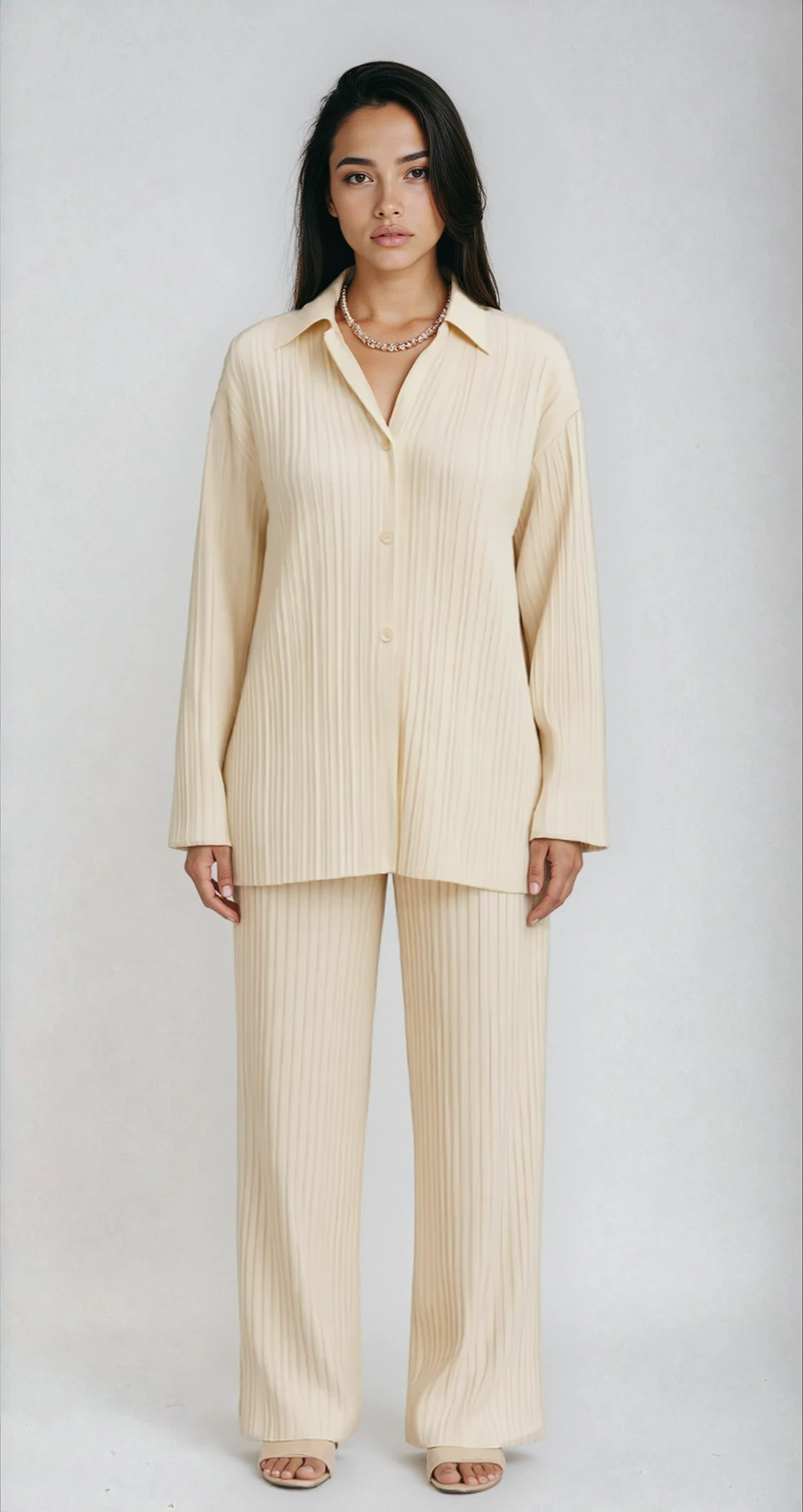 Simona | Oversized plisseret todelt sæt