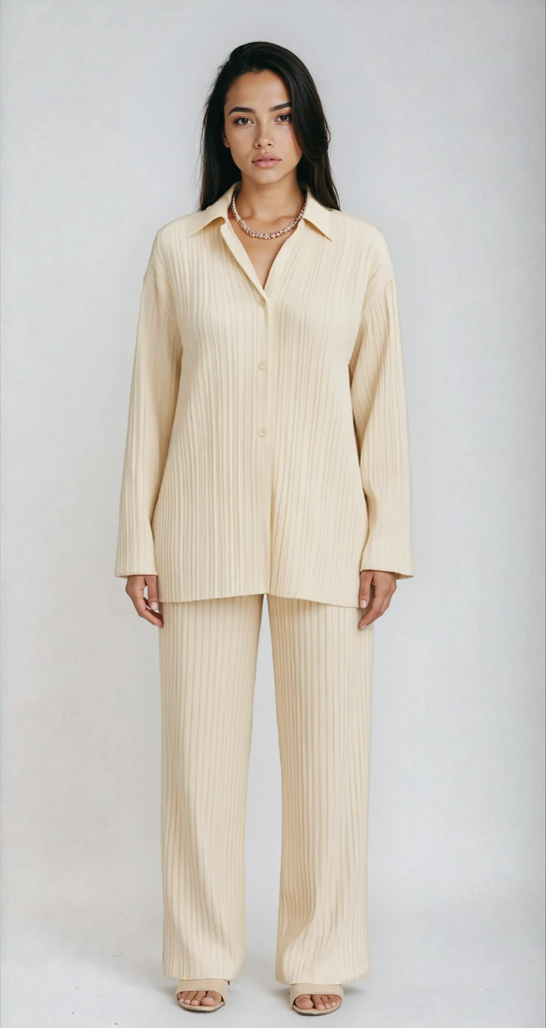 Simona | Oversized plisseret todelt sæt