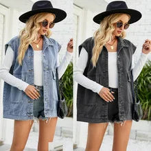 Ginestra | Minimalistisk denimvest med V-hals