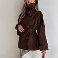 Nunzia – Dobbeltradet vintage-trenchcoat med rullekrave