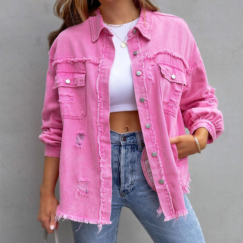 Osanna | Slidt denimjakke i vintagestil