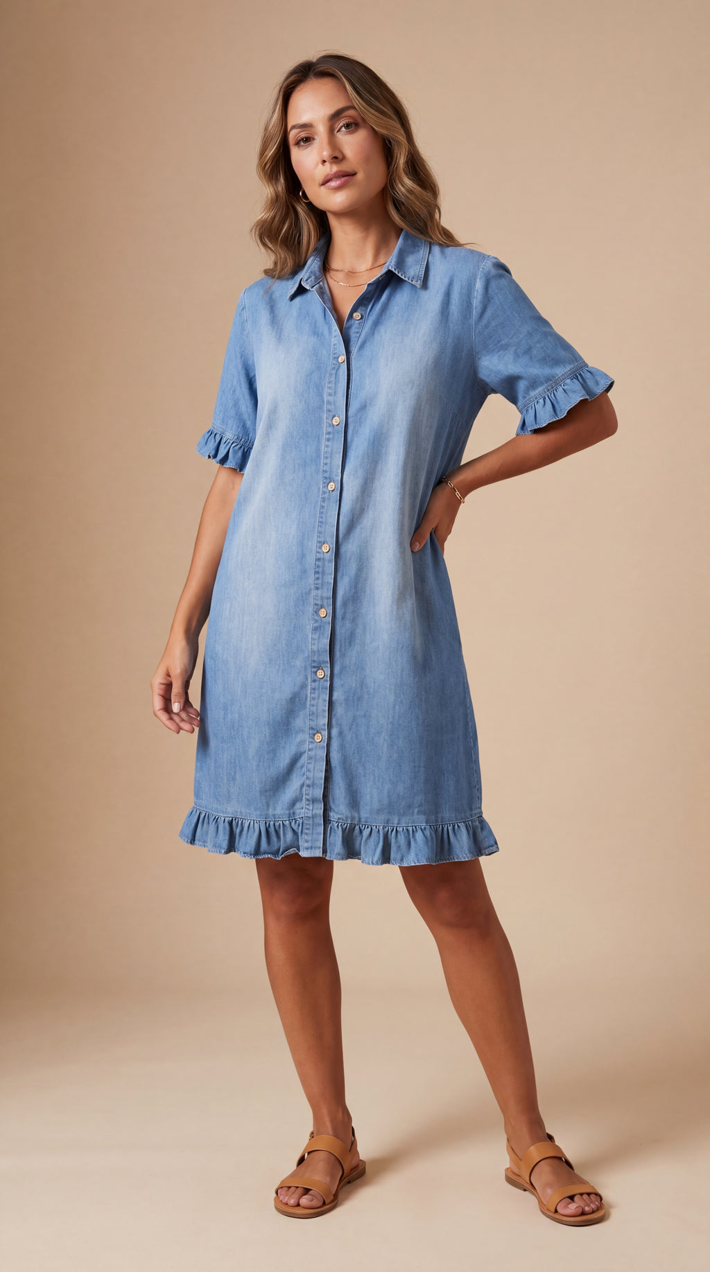 Clara | Skjortekjole i denim med afslappet pasform