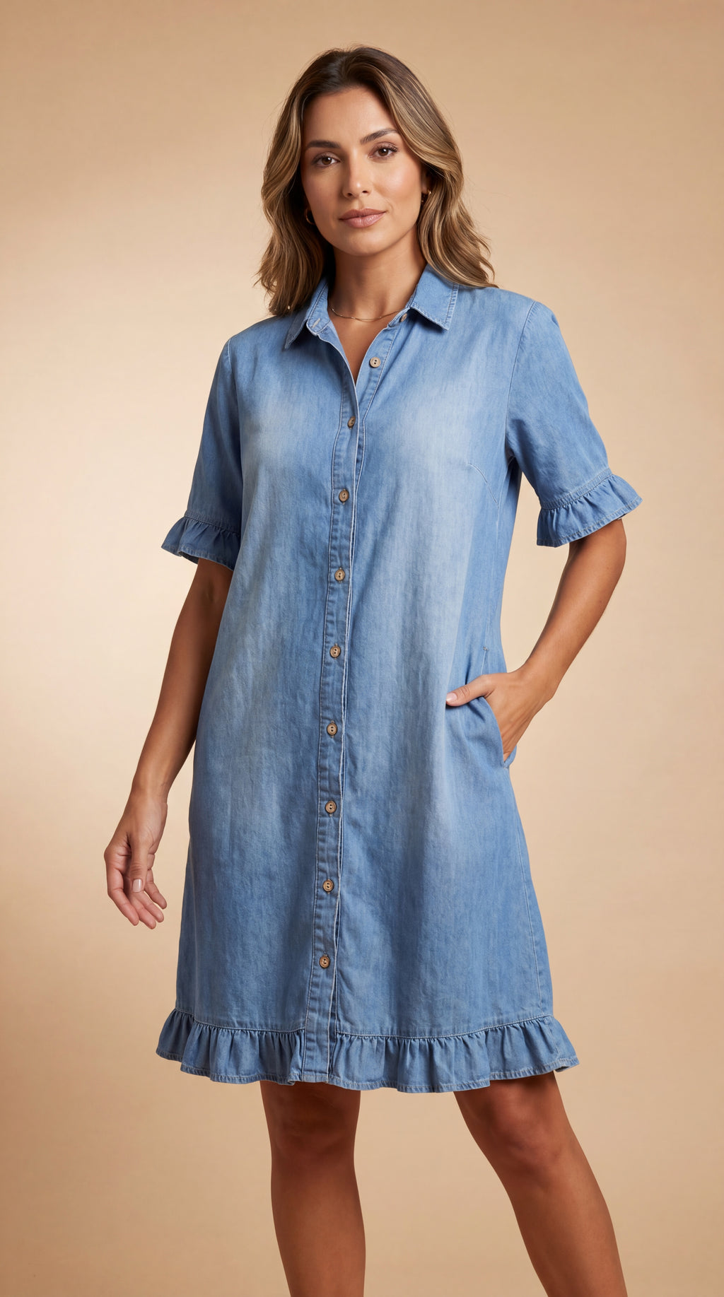 Clara | Skjortekjole i denim med afslappet pasform