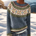 Clotilde | Sweater i uldblanding med nordisk skuldermønster
