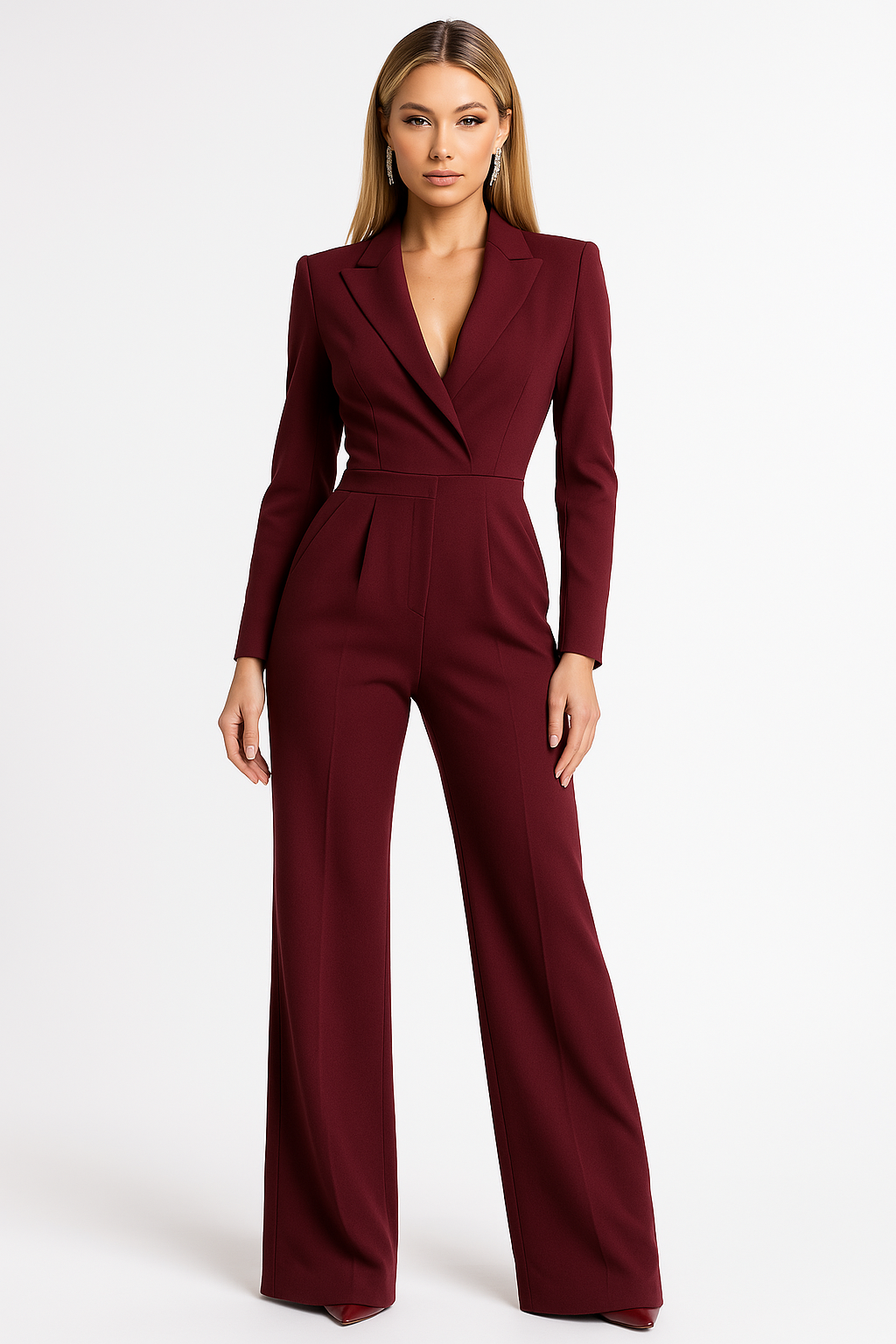 Antonia – Jumpsuit med V-hals og vide ben