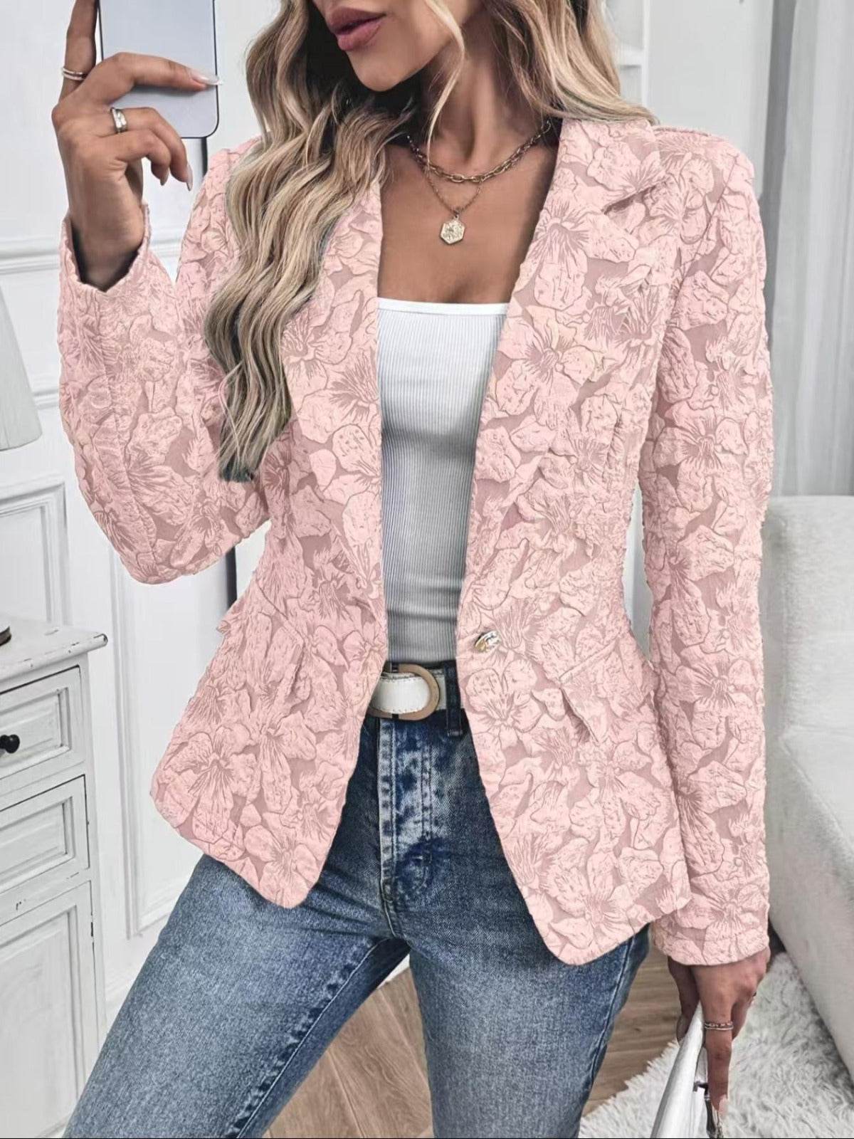 Taljeret blazer i paisley-jacquard
