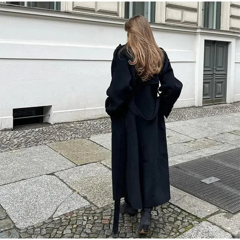 Laura | Dobbeltradet frakke i uldblanding