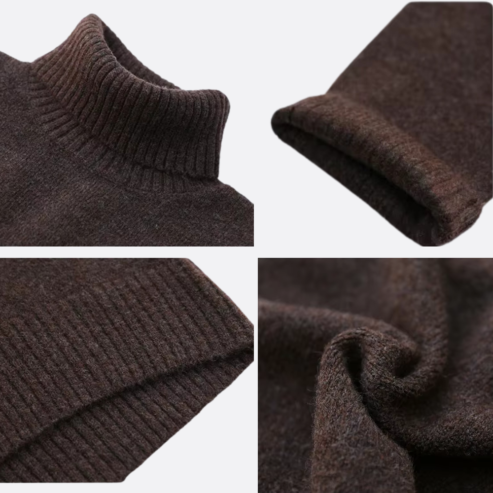 Diana | Oversized chokoladebrun rullekravesweater