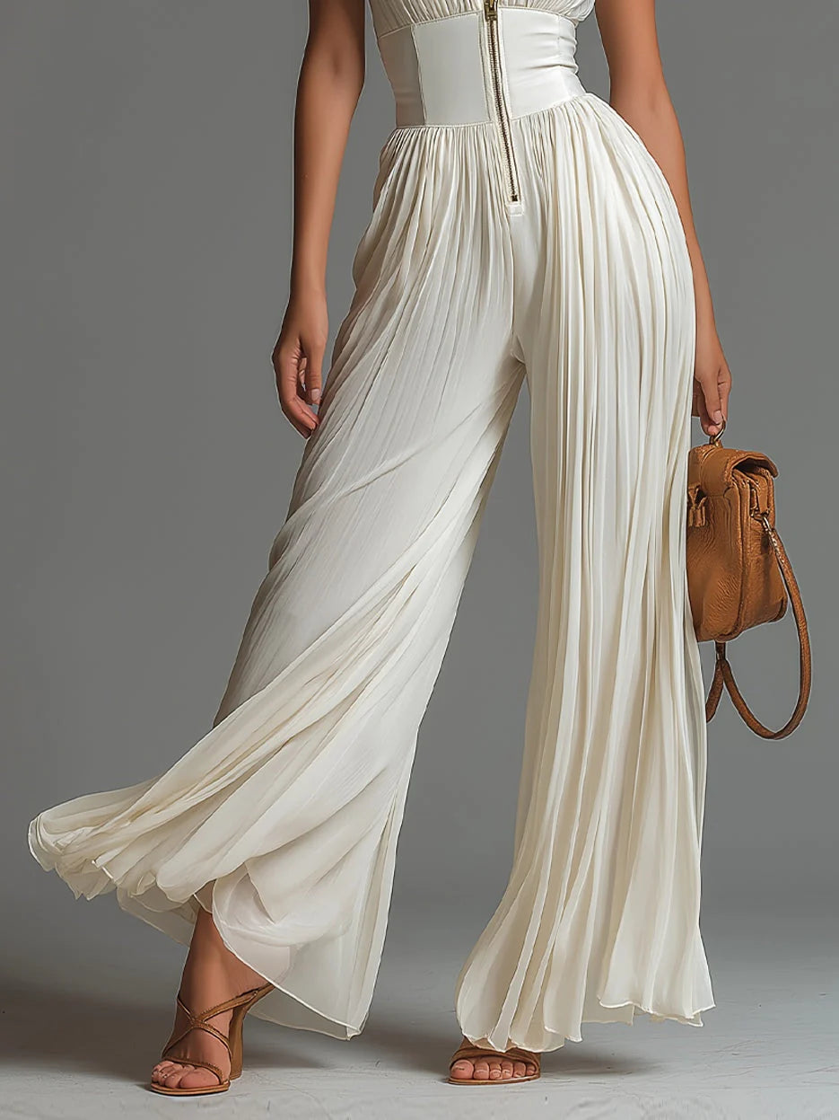 Adriana | Plisseret jumpsuit i chiffon