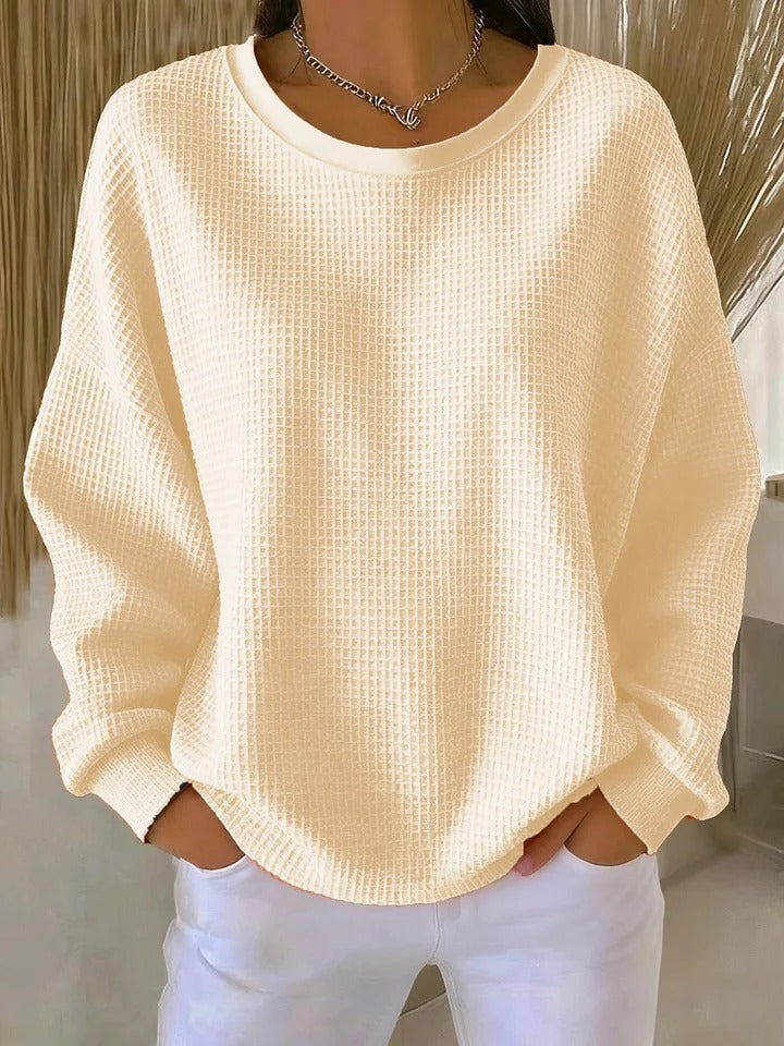 Nyla | Afslappet sweater i vaffelstrik
