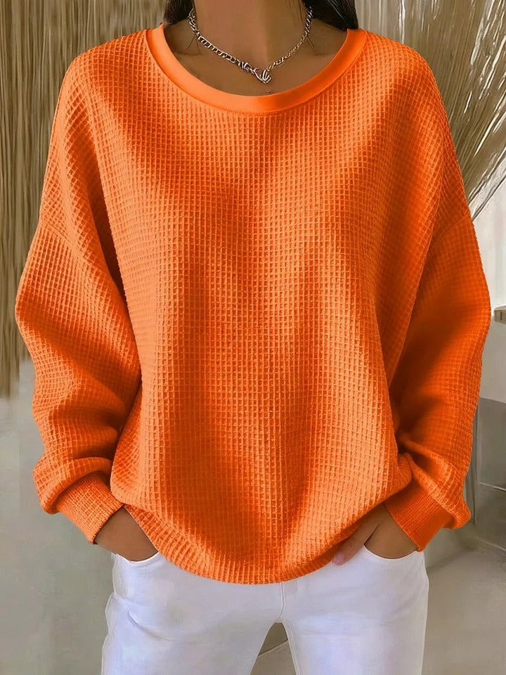 Nyla | Afslappet sweater i vaffelstrik