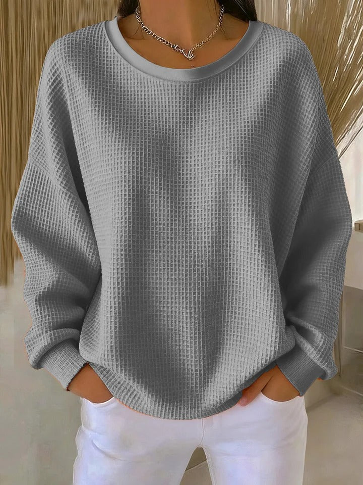 Nyla | Afslappet sweater i vaffelstrik