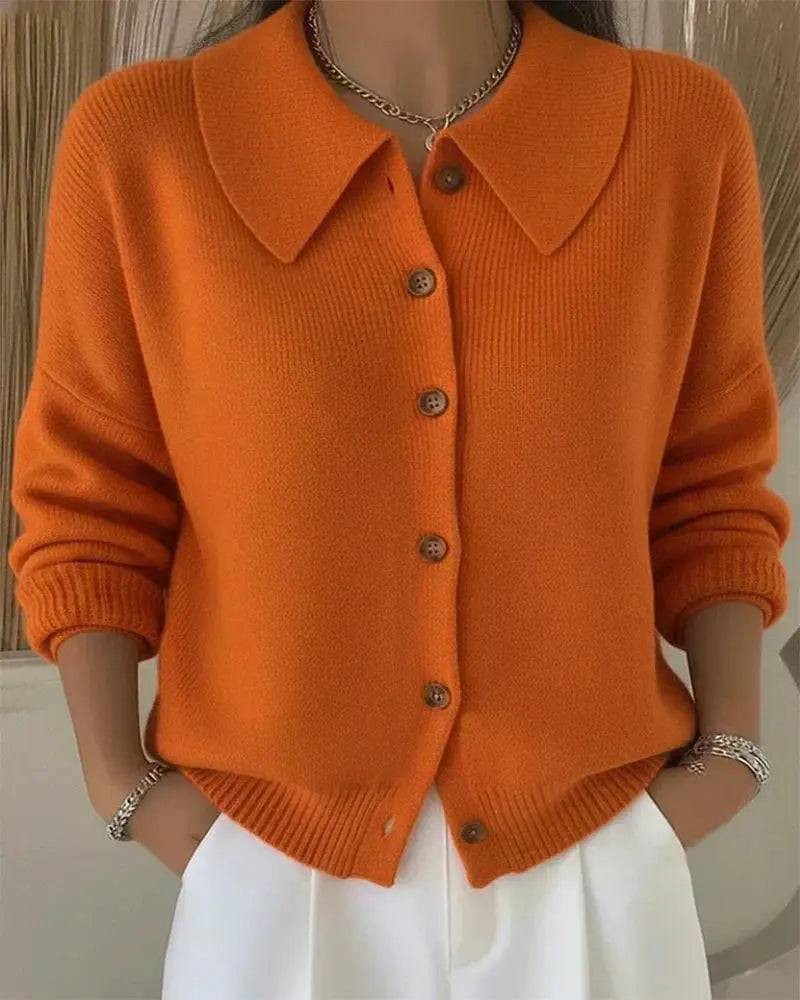 Adaline | Hyggelig cardigan med skjortekrave