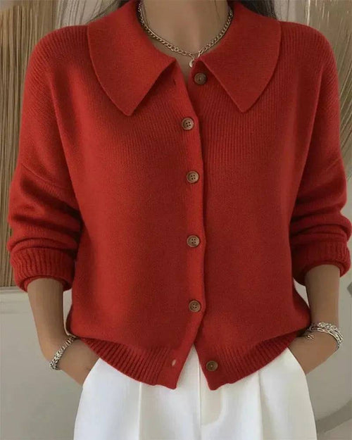 Adaline | Hyggelig cardigan med skjortekrave