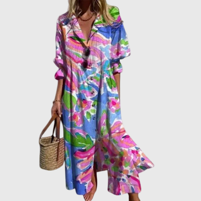Zariah — Lang kjole i boho-stil
