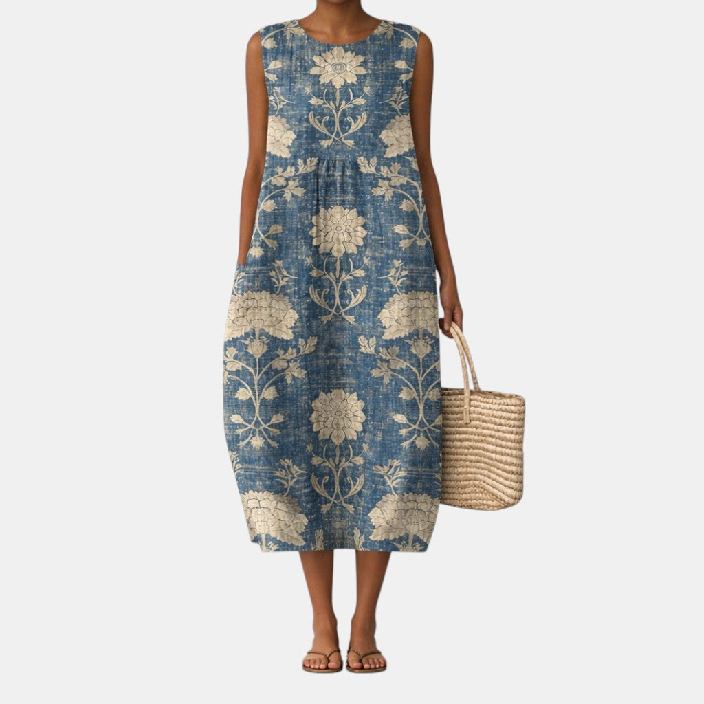 Alberte | Klassisk midikjole med blomsterprint