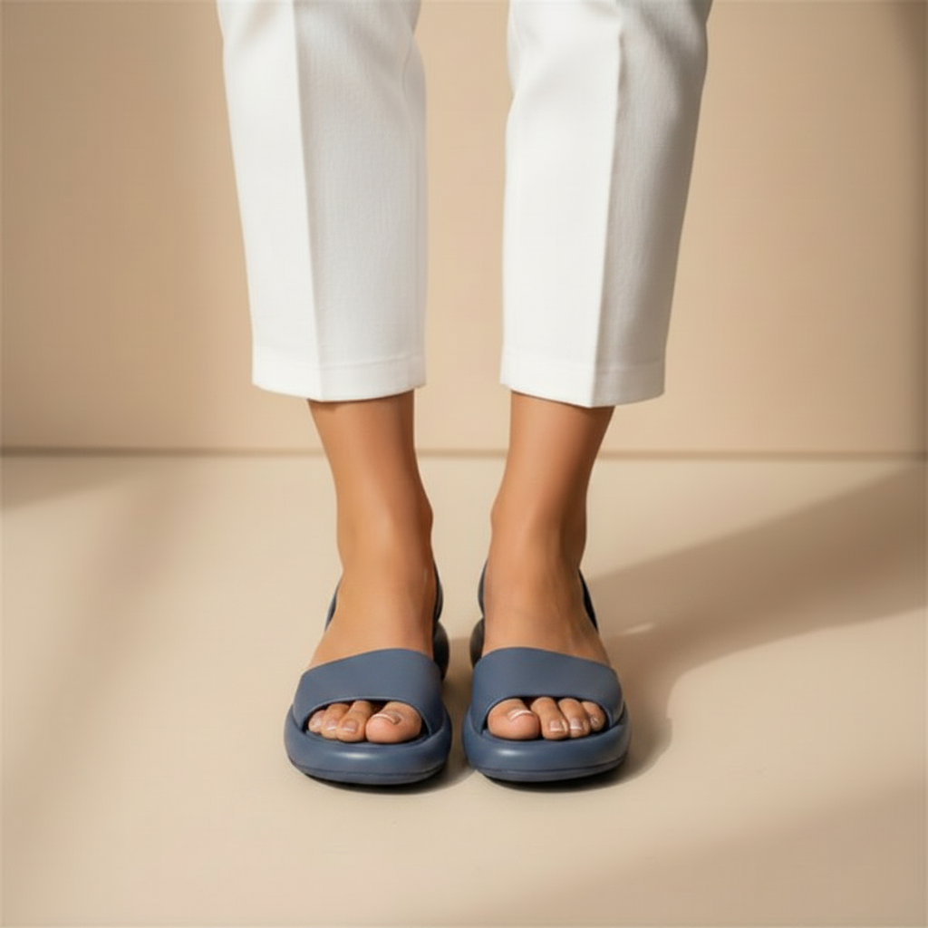 Lumina SoftStep — Premium sandal i marineblå