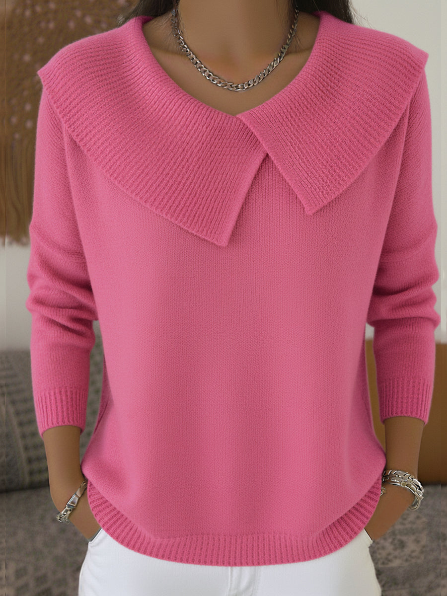 Sunnora | Sweater med bred krave