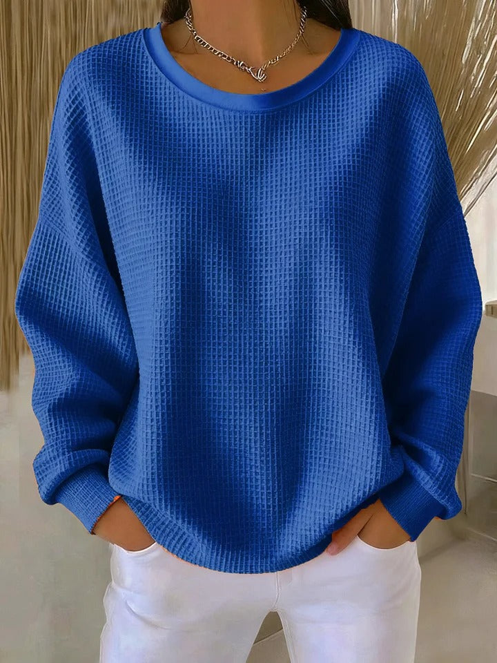 Nyla | Afslappet sweater i vaffelstrik