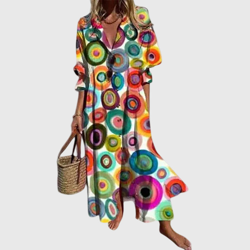 Zariah — Lang kjole i boho-stil