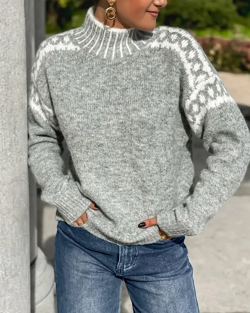 Fulvia Maria | Rullekravesweater med skandinavisk mønster