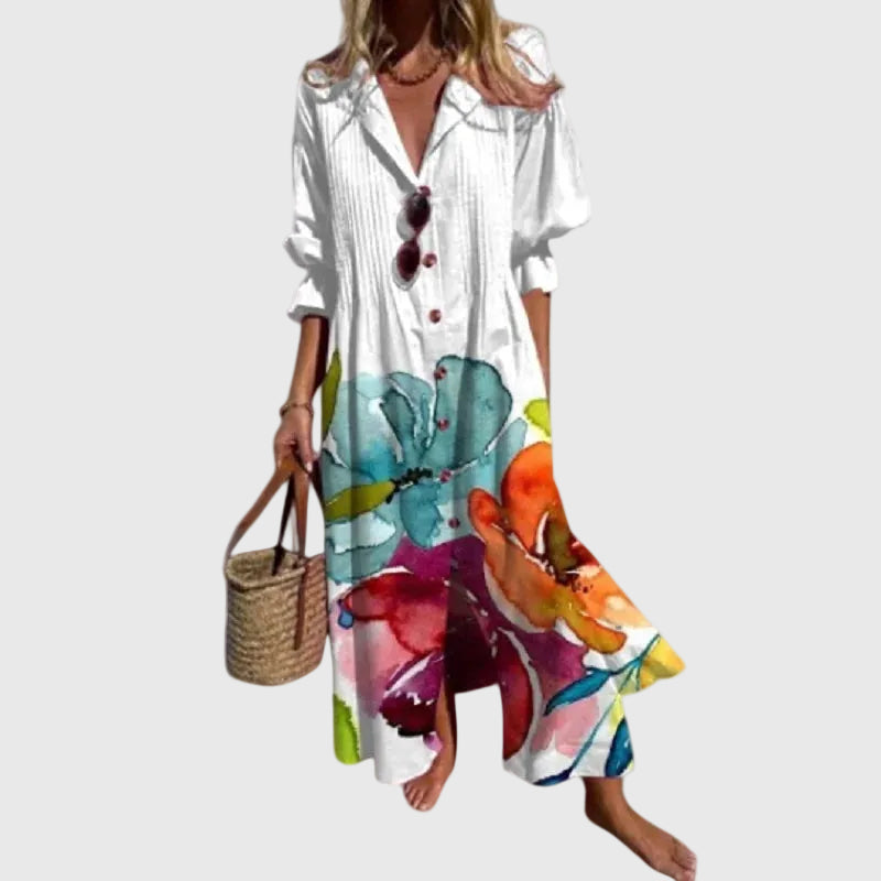 Zariah — Lang kjole i boho-stil