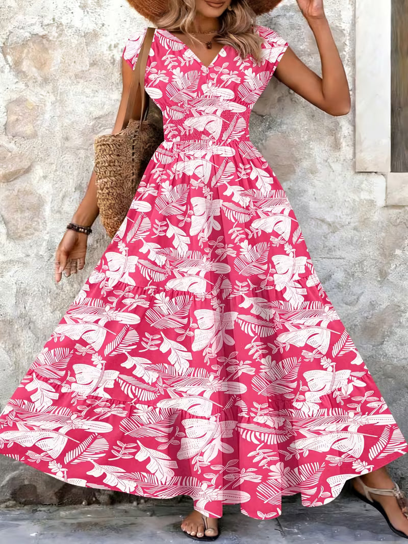 Marta | Lang vintagekjole med blomsterprint