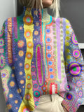 Gelsomina | Rullekravesweater med abstrakt print
