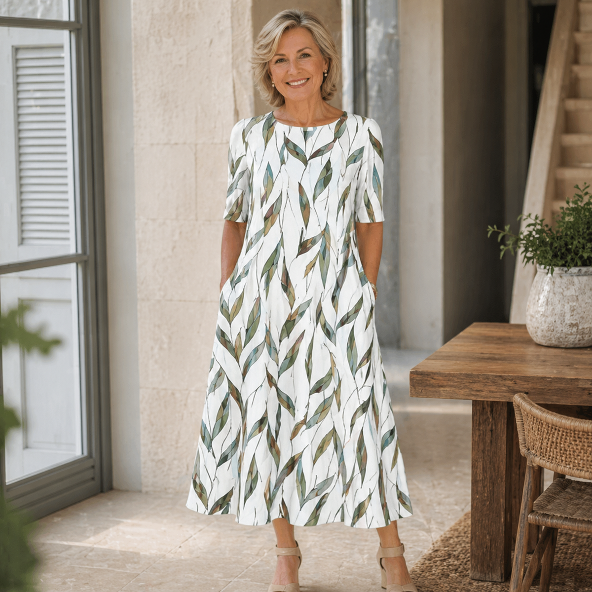 Sarah | Midikjole med blomsterprint